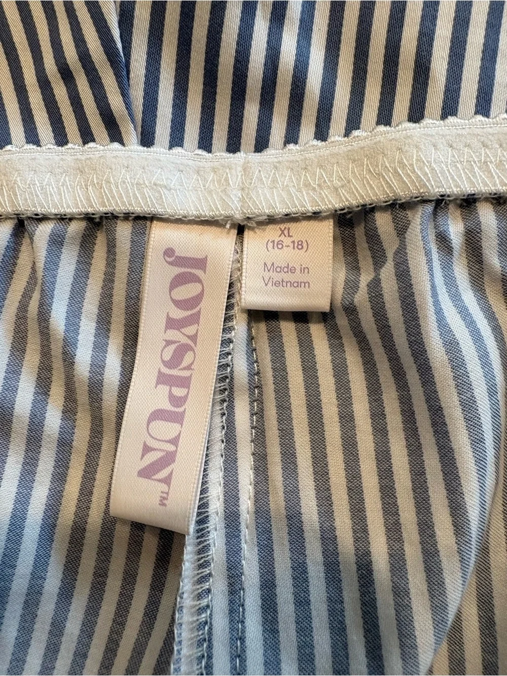 Joyspun Blue White Striped Cotton Cami Shorts Pajama Set XL